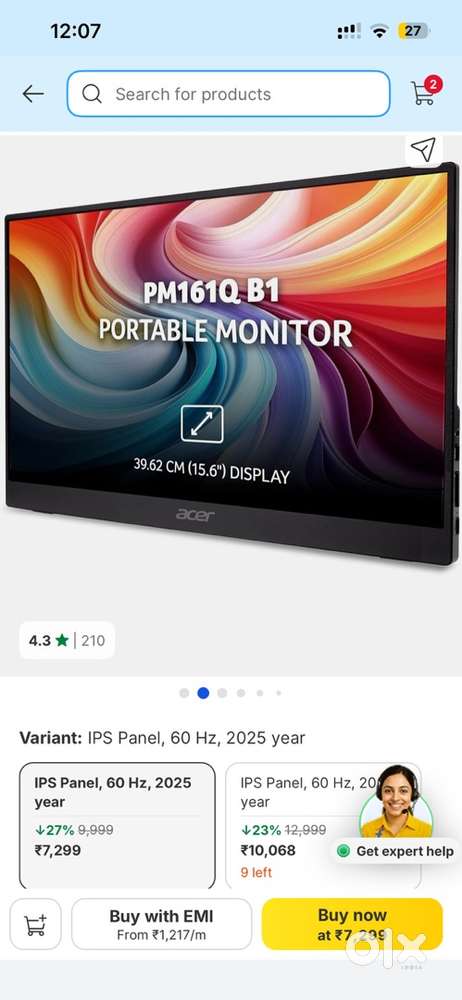 Portable Brand New Acer 16 inch display with 3 year warranty