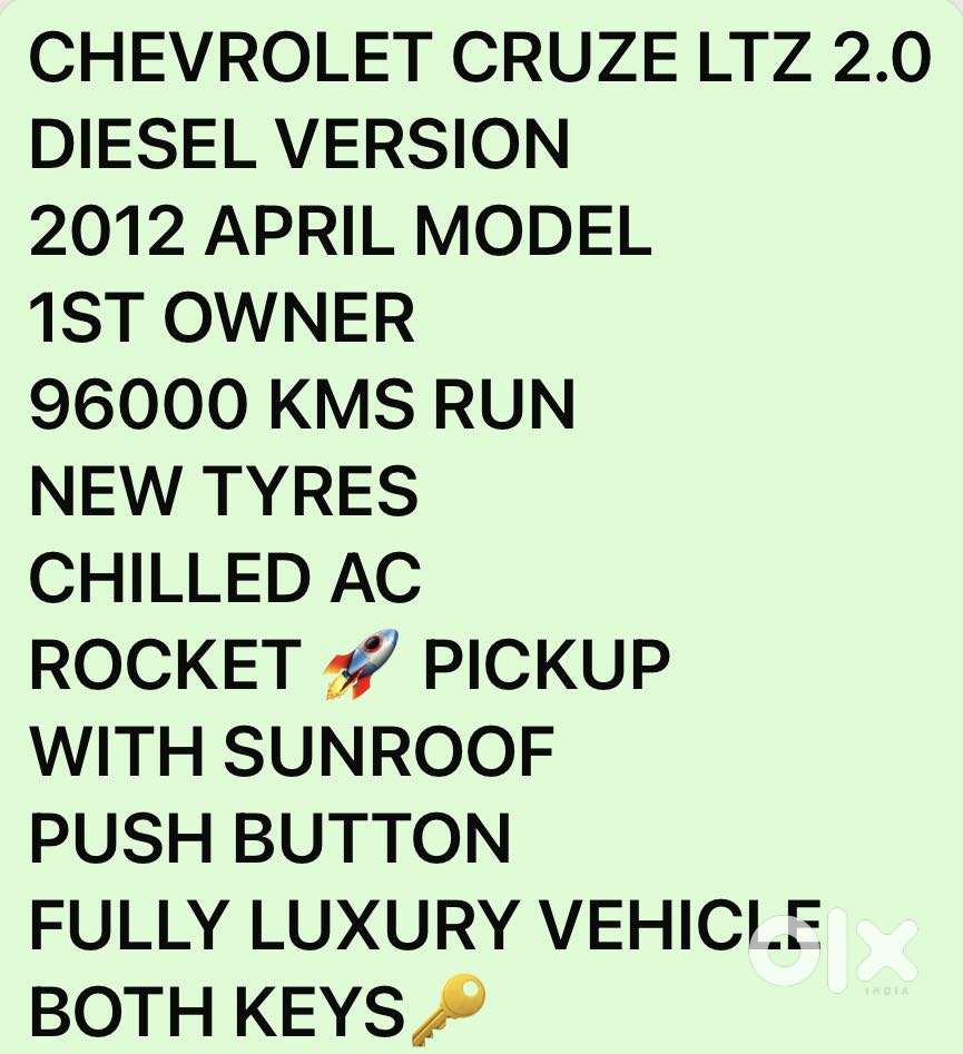 Chevrolet Cruze Ltz, 2012, Diesel