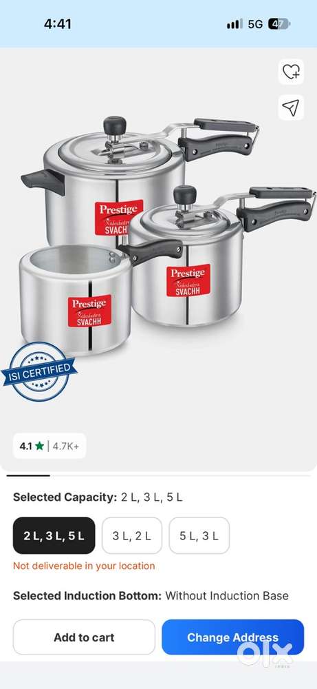 Prestige pressure cooker combo set of 3