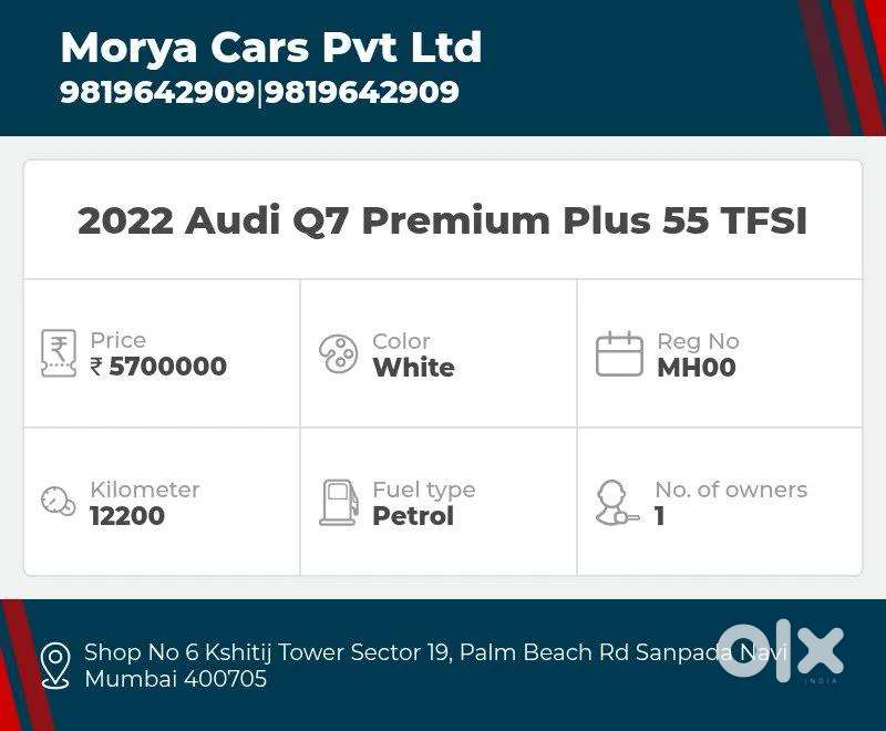 Audi Q7 3.0 Premium Plus 55 Tfsi, 2022, Petrol