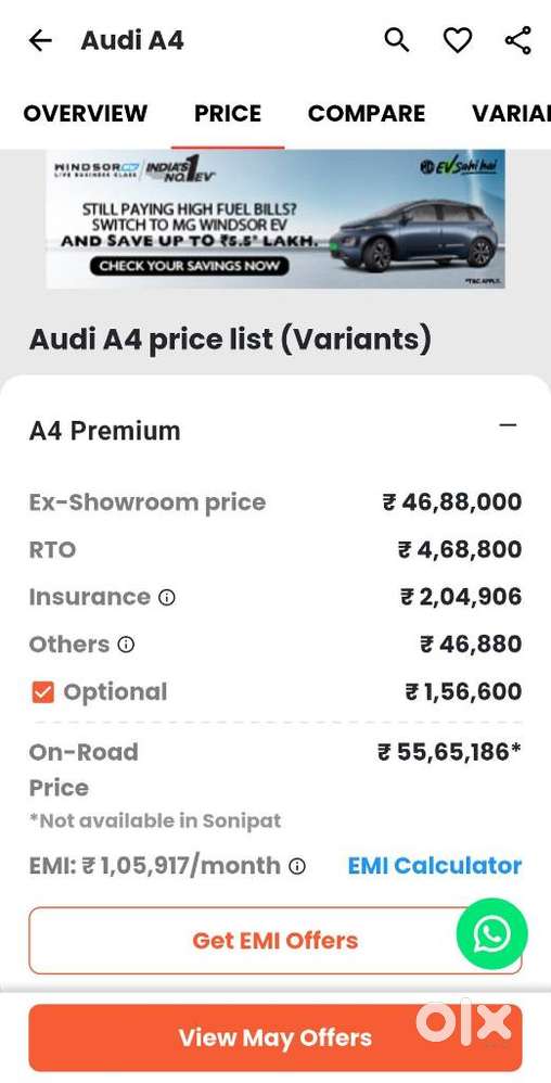 Audi A4 2.0 Tdi Premium With Sunroof, 2026, Petrol