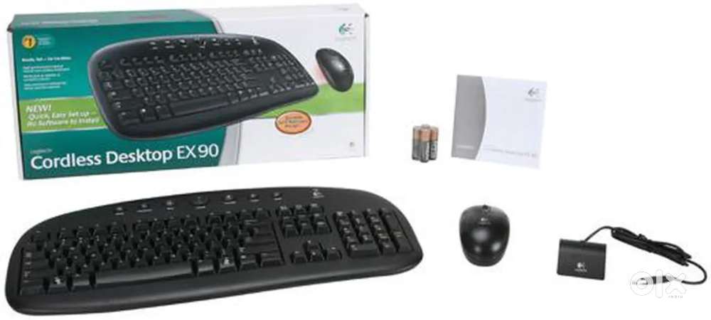 Logitech EX90 Wireless Keyboard and Mouse Combo with USB RF Receiver