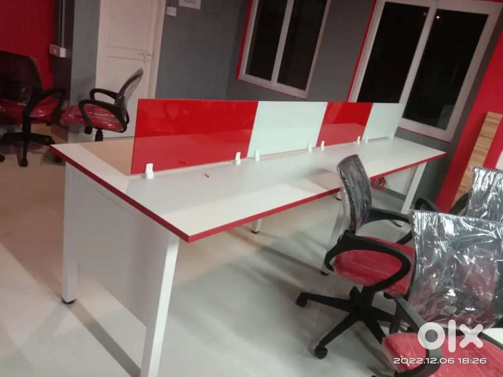 Workstation table setup Reception Table conference table Rolling chair