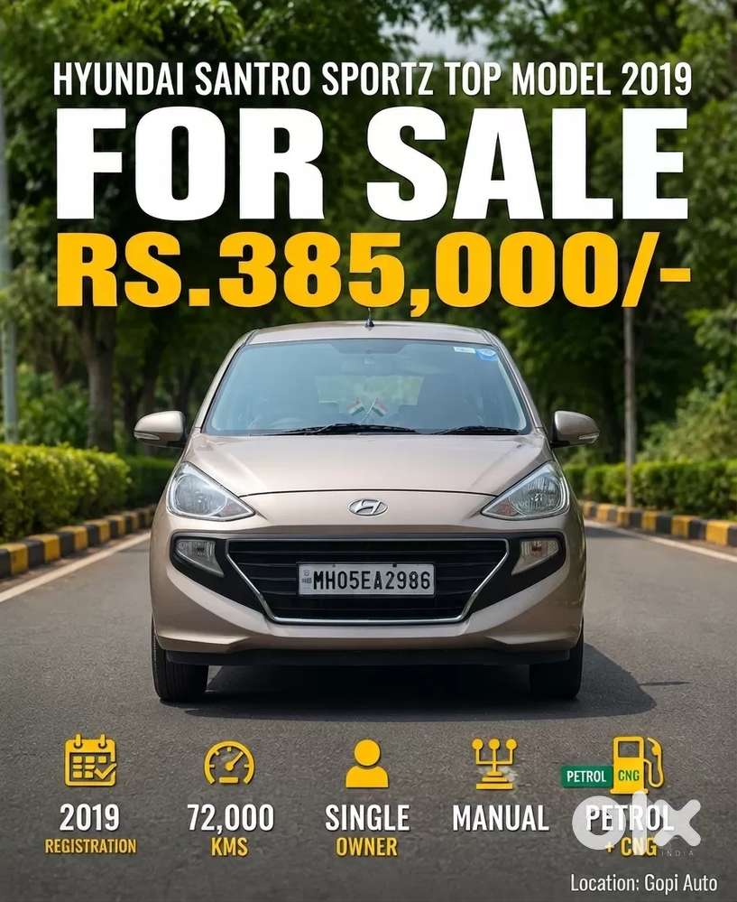 Hyundai Santro Sportz Cng, 2019, Cng & Hybrids