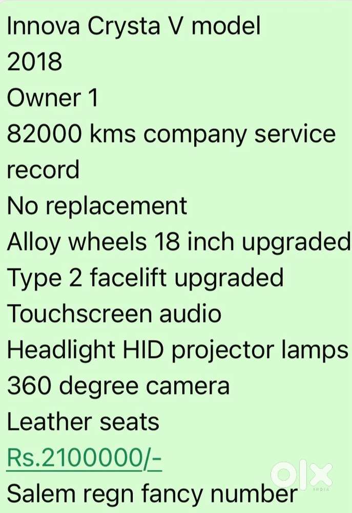 Toyota Innova Crysta 2.4 V 7 Str, 2018, Diesel