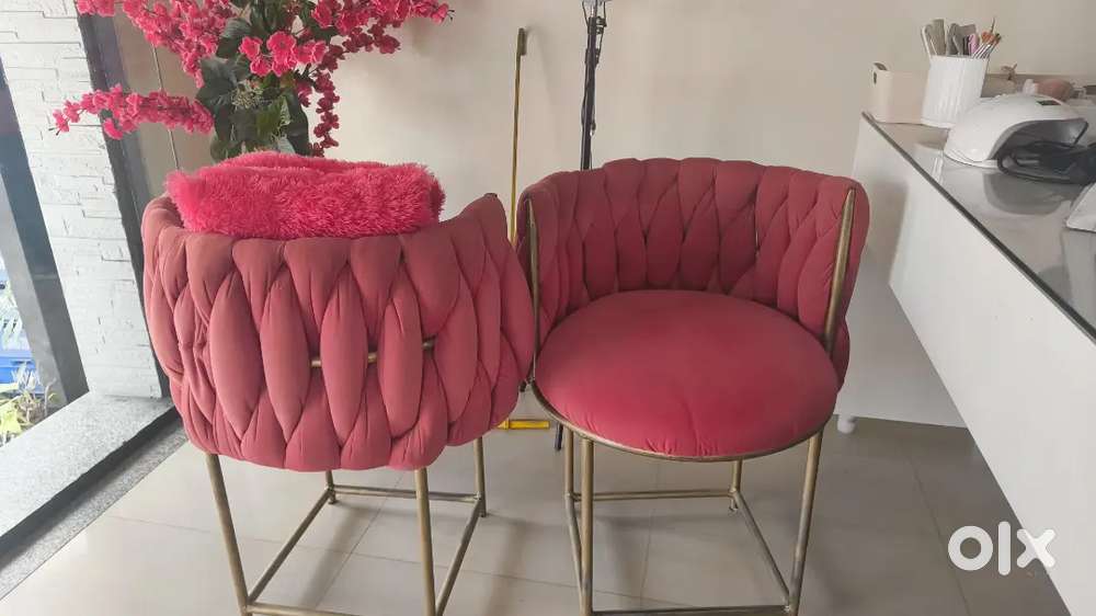 Set of 2 Premium Pink Accent Chairs for Sale