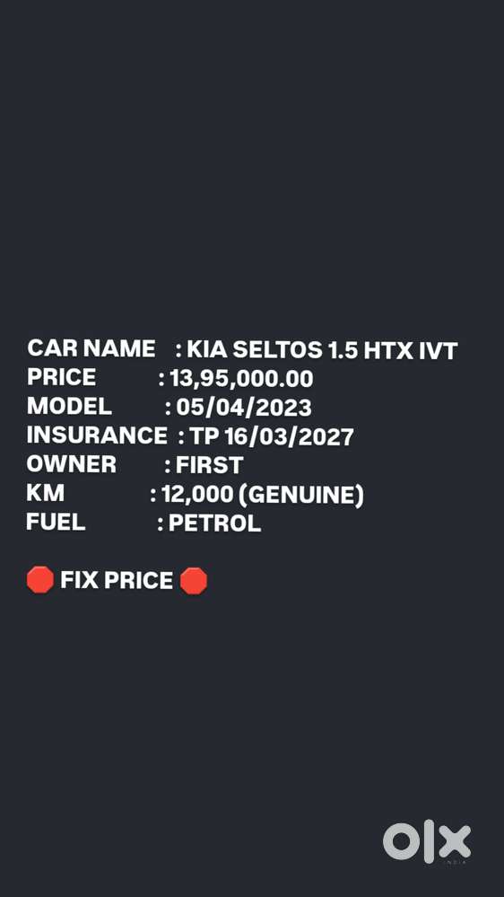 Kia Seltos Htx Ivt G, 2023, Petrol