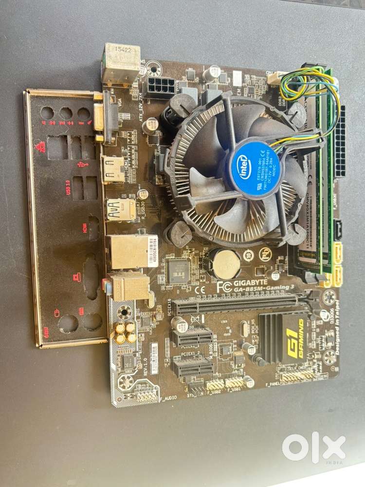 gaming Gigabyte 85 motherboard 8gb ram intel i3  4th gen good working