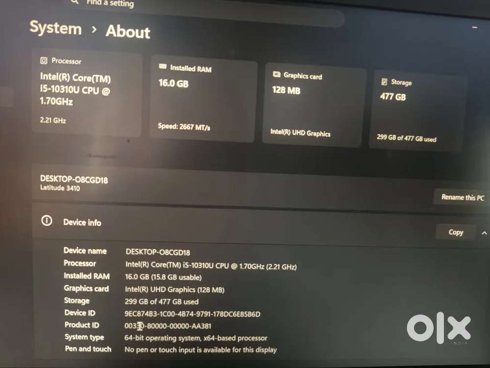 Latitude 3410 i5-10th gen (16Gb-512Gb) Price Negotiable