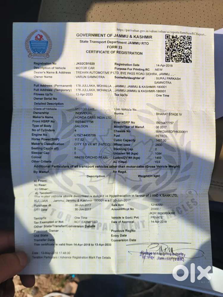 Honda City Zx 2017 Petrol Good Condition