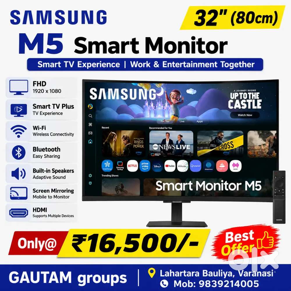 SAMSUNG SMART BORDERLESS 32INCH MONITOR 3YEAR WARRINTY GAUTAM GROUPS