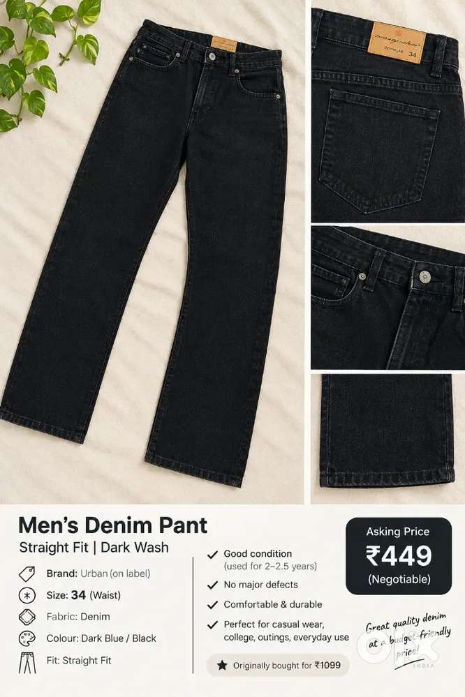 Classic navy denim jeans