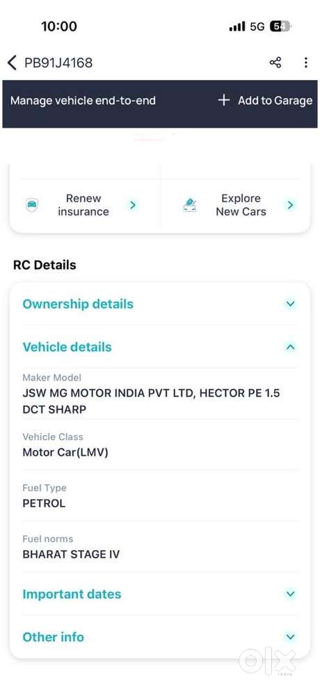 Mg Hector Sharp Dct 2020 Well Maintained