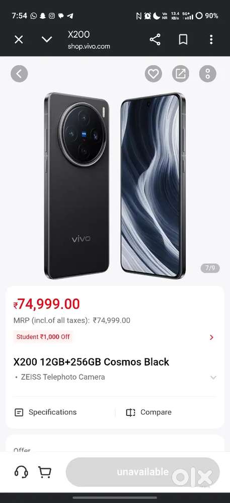 Vivo x200 12gb 256gb