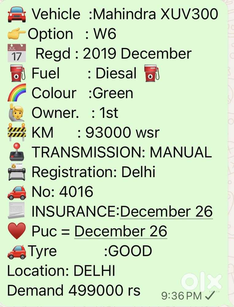 Mahindra Xuv300 W6 Diesel, 2019, Diesel