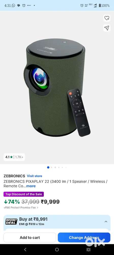 Zebronics projector