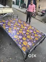 6x4 Strong Iron Cot with Sharp Plywood Sheet