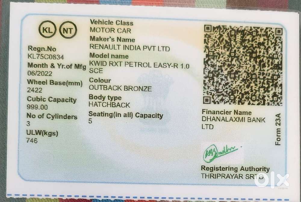 Renault Kwid 2019-ongoing 0.8 Std, 2022, Petrol
