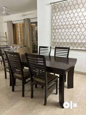 6 seater solid wood dining table with 6 chairs Beds Wardrobes 1788611798