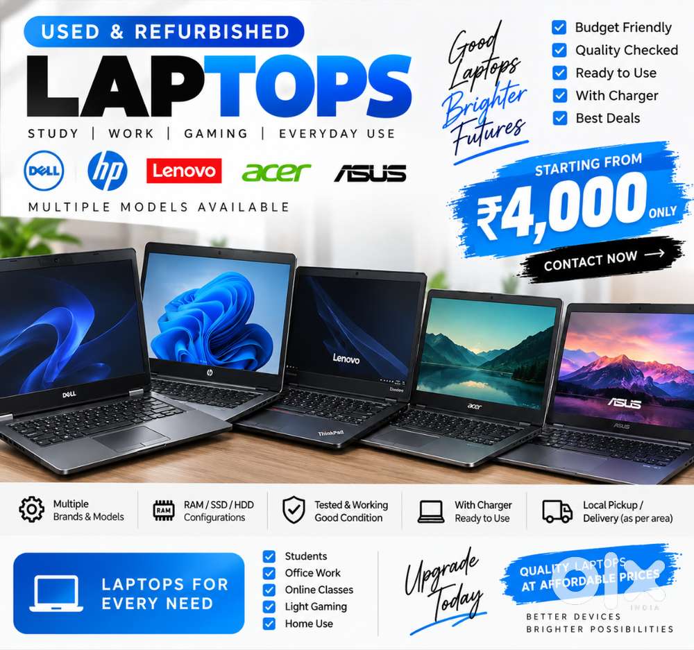 Used & Refurbished Laptops Available Dell ; HP ; Lenovo