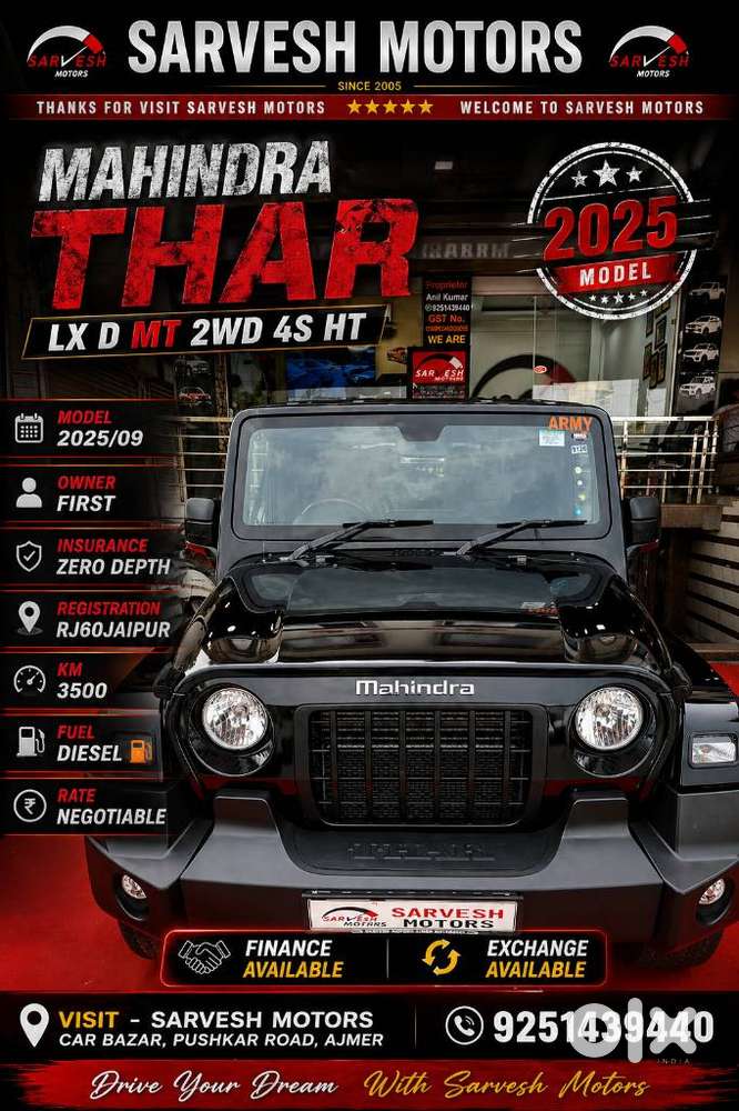 Mahindra Thar Lx Hard Top Diesel Mt Rwd, 2025, Diesel