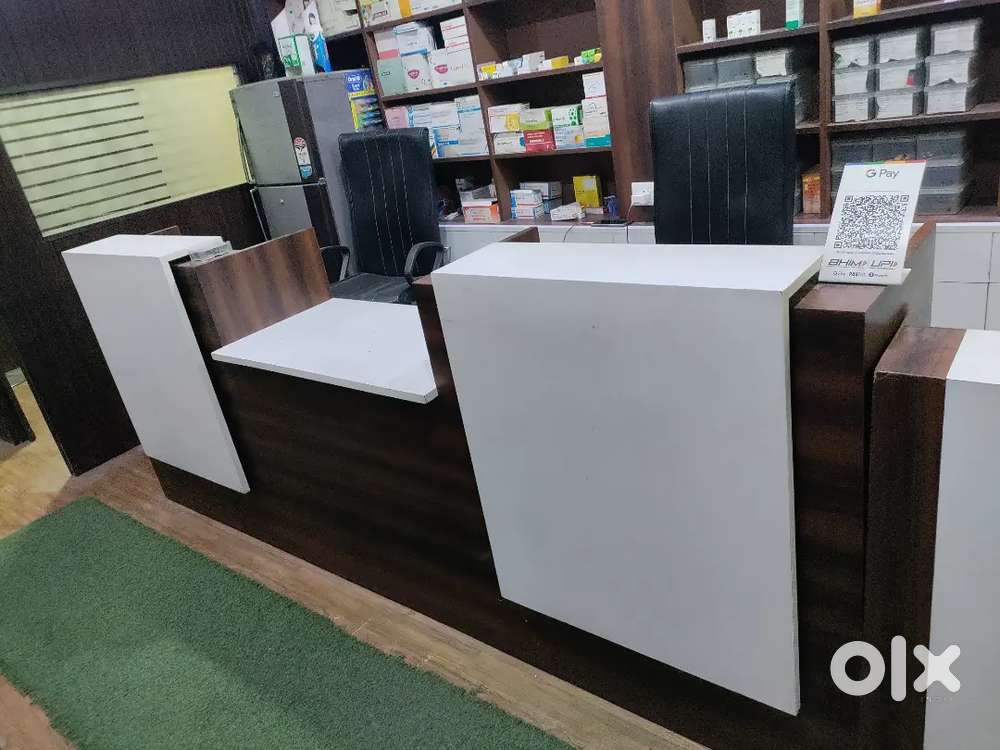 Counter, table, chairs,sofa saty, toughen glass, wooden rack and other