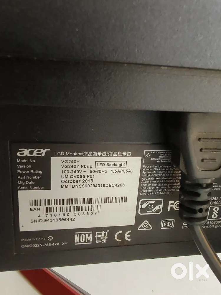 Acer VG250Y Pbiip 144hz 24 inch monitor
