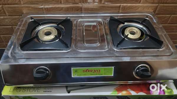 Surya 2 burner stainless steel gas stove new pcs