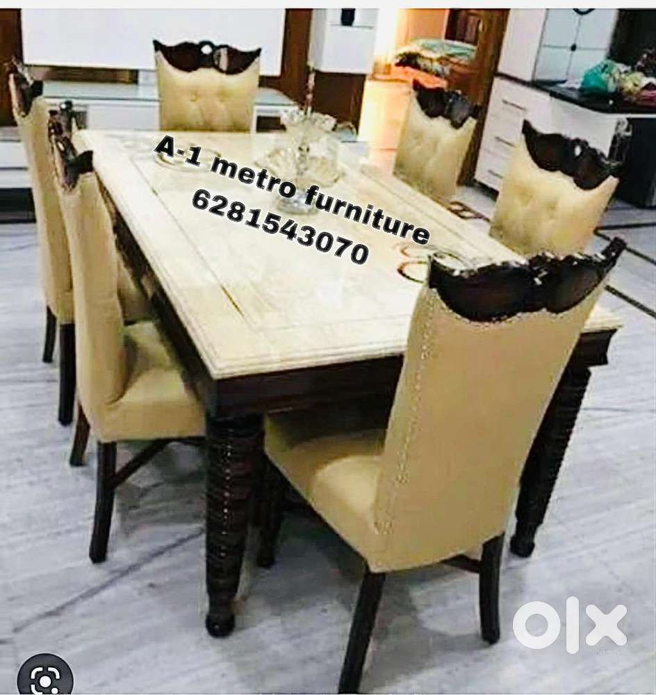6 seater dining table luxury with marble Sofa & Dining 1753773565