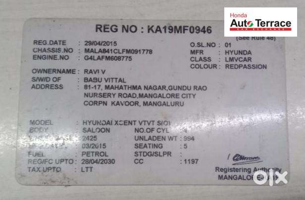 Hyundai Xcent 2014-2016 1.2 Kappa S Option, 2015, Petrol