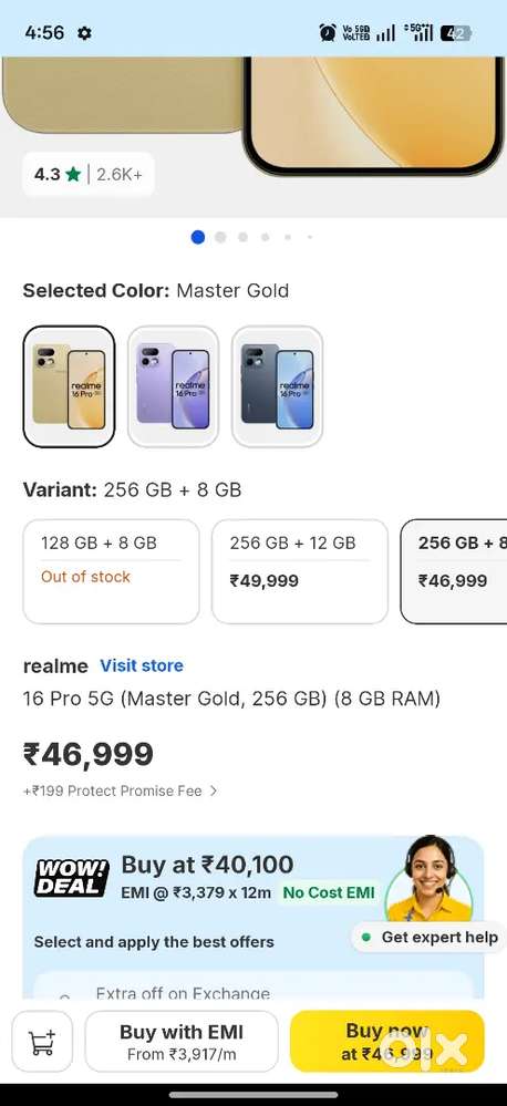 Realme 16 pro 8 256 7 months(  exchange available)old extent condition
