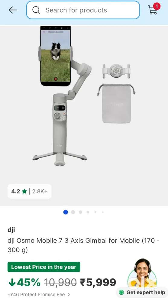 DJI osmo 7 gimble only one time use