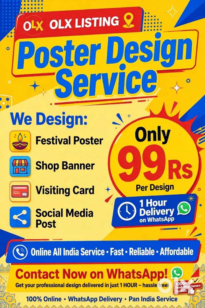 Festival Poster 99Rs - Shop Banner, Visiting Card - 1 Hour Delivery