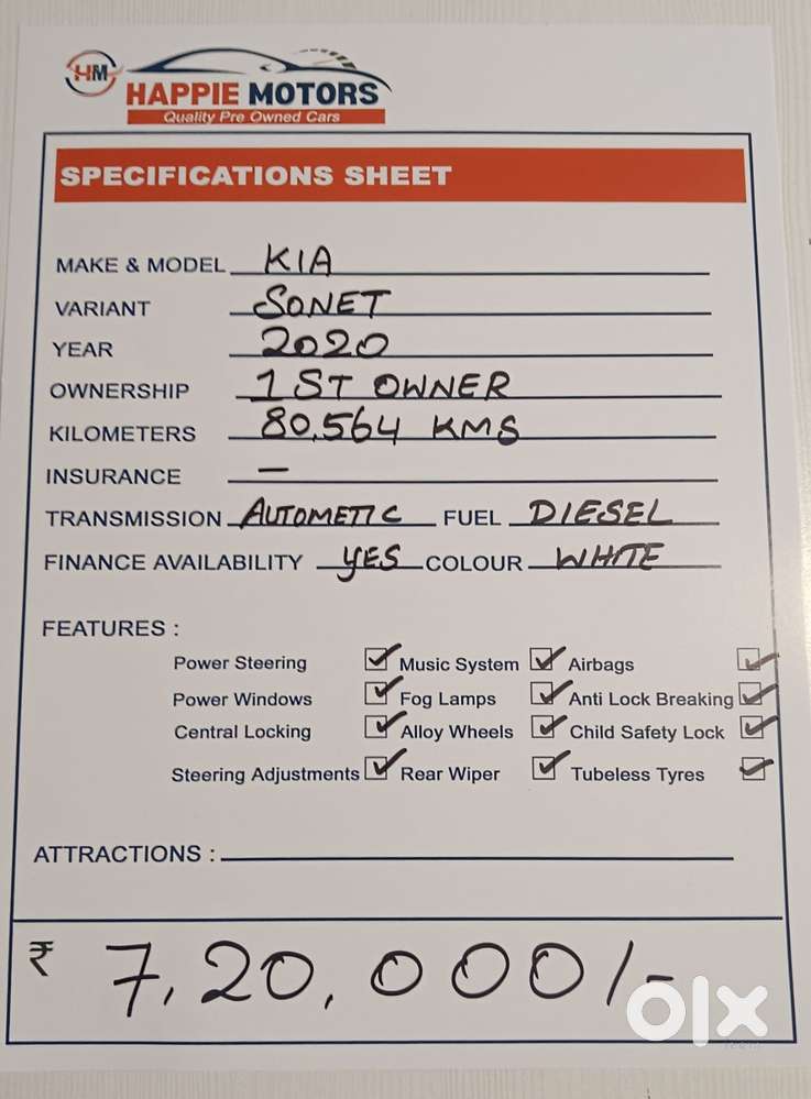 Kia Sonet 1.5 Htx Diesel At, 2020, Diesel