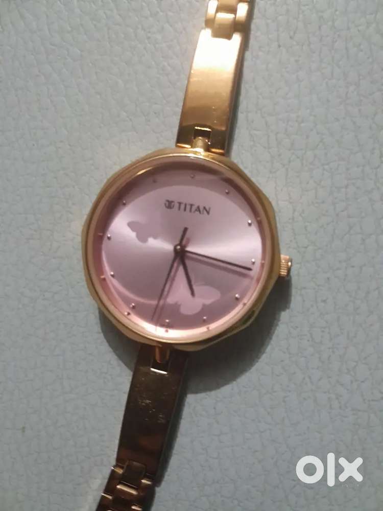 Titan rose gold pink ladis watch