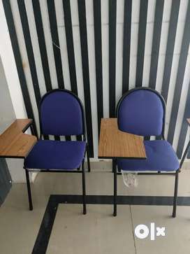 Student chair with writing pad online olx