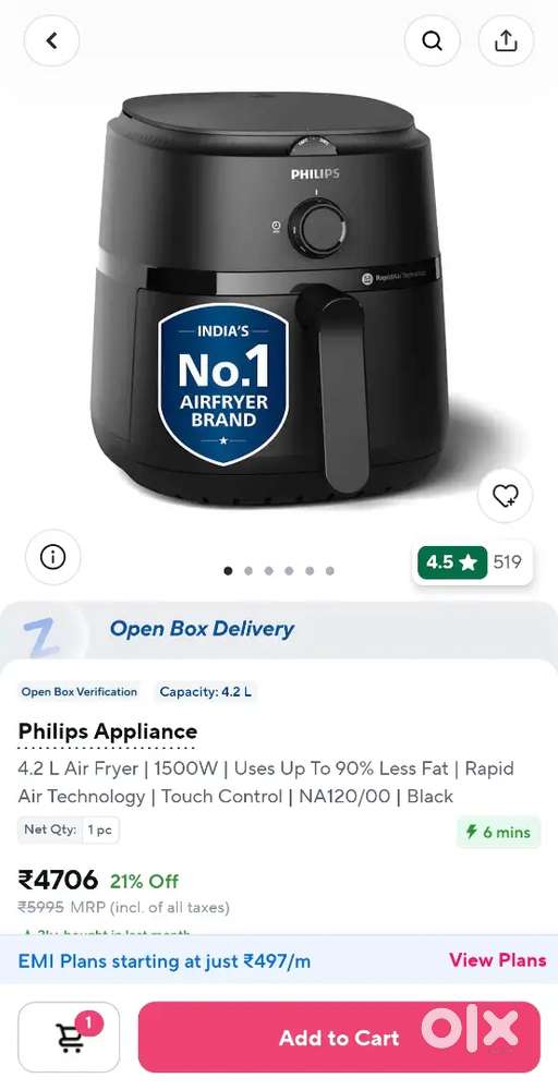 Philipse Air fryer 1500W
