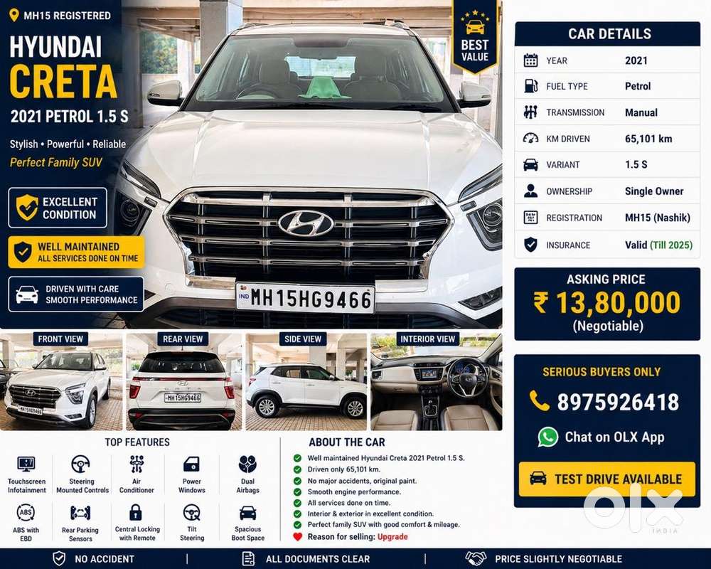 Hyundai Creta 2021 Petrol Well Maintained