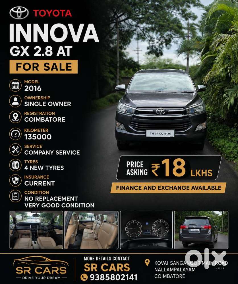 Toyota Innova Crysta 2.8 Gx At, 2016, Diesel
