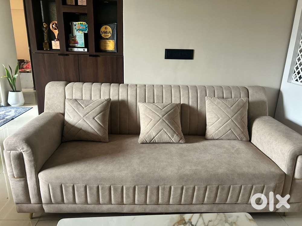 Premium 3-Seater Sofa + 3 Designer Chairs  Excellent Condition
