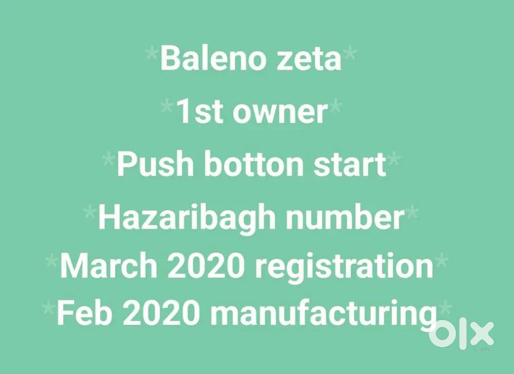 Maruti Baleno March 2020 Zeta