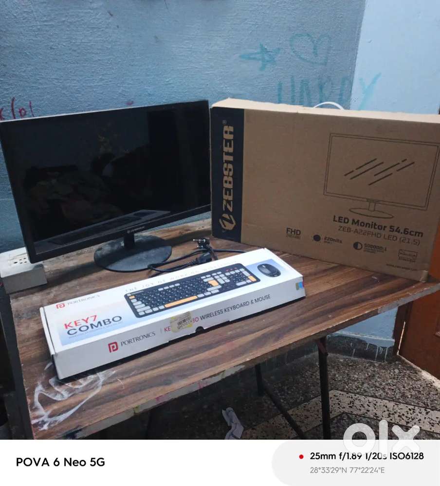 Zebronics Zebster model monitor with protonics keyboard and mouse