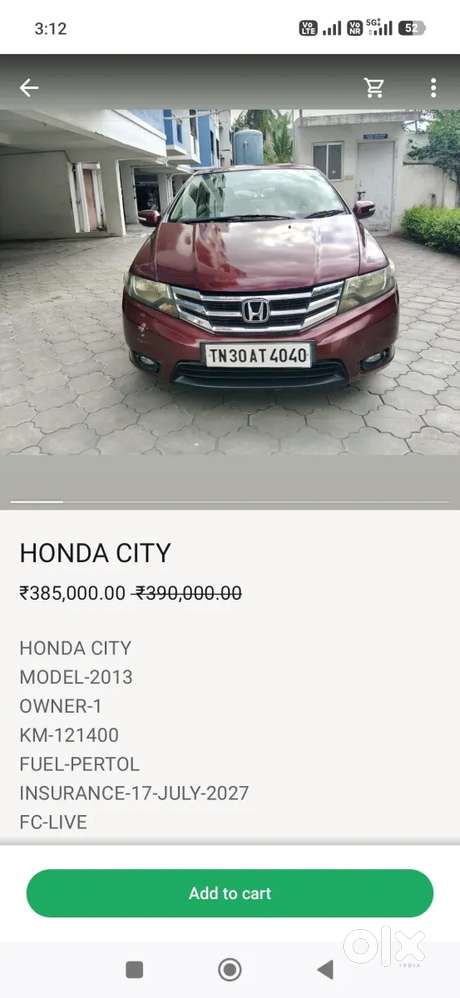 Honda City 1.5 V Mt, 2013, Petrol