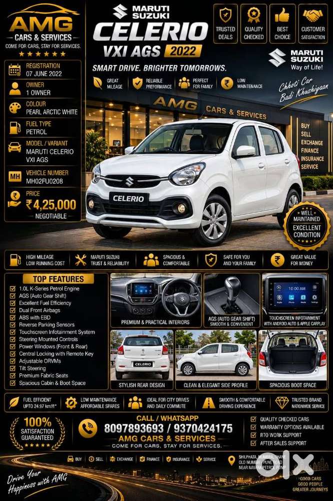 Maruti Suzuki Celerio 1.0 Vxi Ags, 2022, Petrol