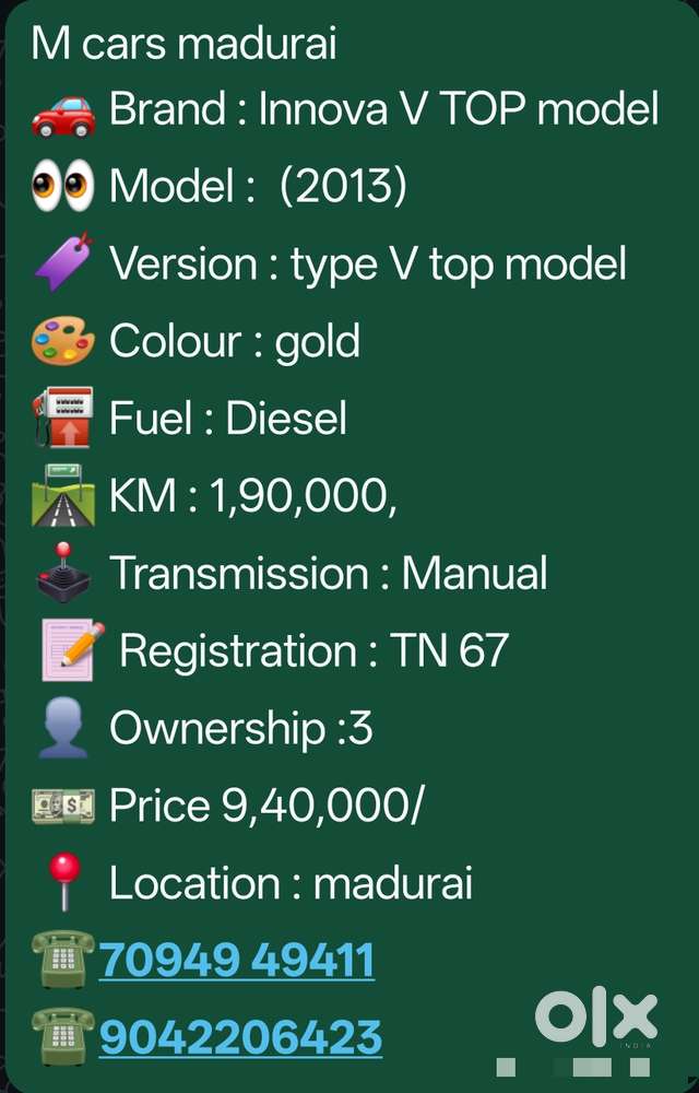 Toyota Innova 2.5 V 7 Str, 2013, Diesel