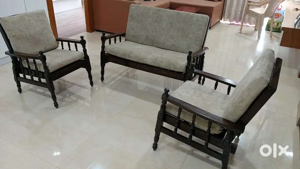 Pure Rose wooden 2+1+1 Sofaset with cusions for sale