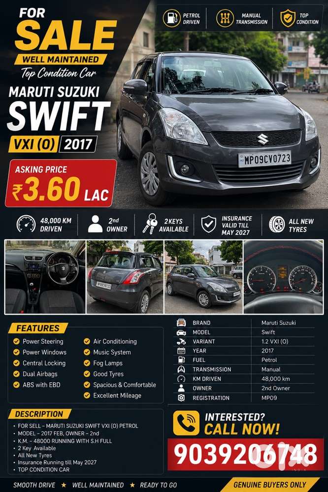 Maruti Suzuki Swift 2017 Petrol Well Maintained