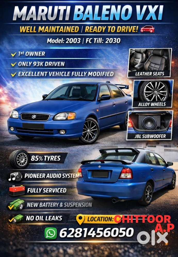 Maruti Suzuki Baleno Vxi, 2003 Model.  Fc Valid Untill 2030
