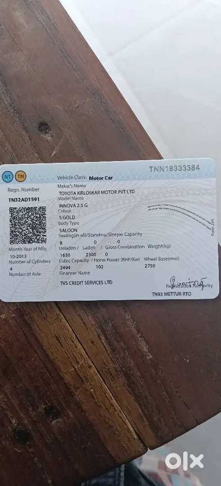 Toyota Innova 2013 Manual Diesel