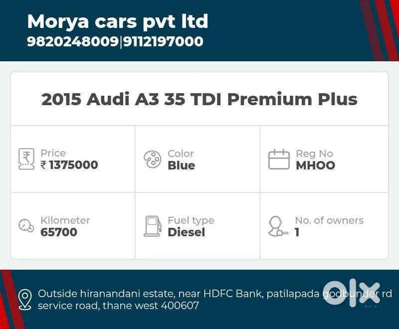 Audi A3 2.0 35 Tdi Premium Plus, 2015, Diesel